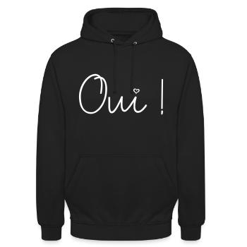 Yes! - Sweat-shirt à capuche unisexe - noir - Devant - Alina (178cm) & Michal (187cm)