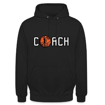 COACH Basketball - Basketball Coach Design - Unisex Hoodie - Schwarz - Vorne - Alina (178cm) & Michal (187cm)
