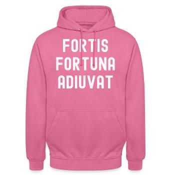 Fortis Fortuna Adiuvat (verzweifelt) - Unisex Hoodie - Pink - Vorne - Alina (178cm) & Michal (187cm)