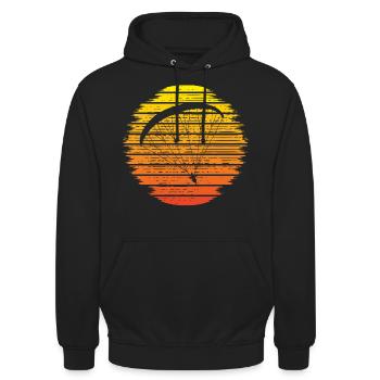Gleitschirm Paraglider Pilot Sonne Flugsport - Unisex Hoodie - Schwarz - Vorne - Alina (178cm) & Michal (187cm)