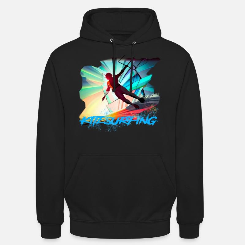 Kitesurf - Sweat-shirt à capuche unisexe - noir