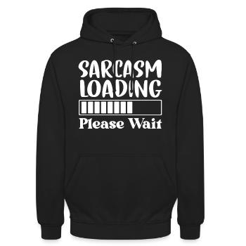 Sarcasm Loading Please Wait - Unisex Hoodie - Schwarz - Vorne - Alina (178cm) & Michal (187cm)