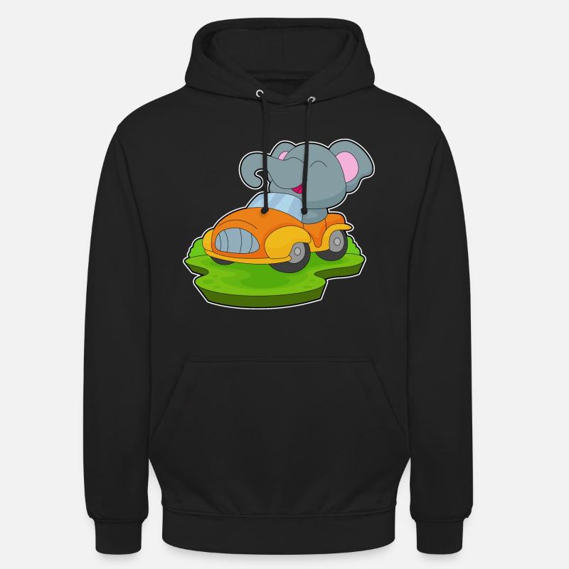 Voiture d’éléphant - Sweat-shirt à capuche unisexe - noir