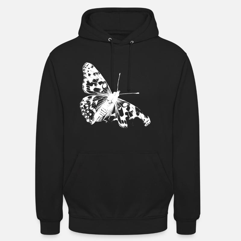 La beauté rare du papillon chardon - Sweat-shirt à capuche unisexe - noir