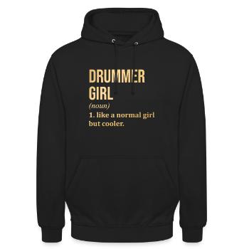 Drummer - Unisex Hoodie - black - Front - Alina (178cm) & Michal (187cm)