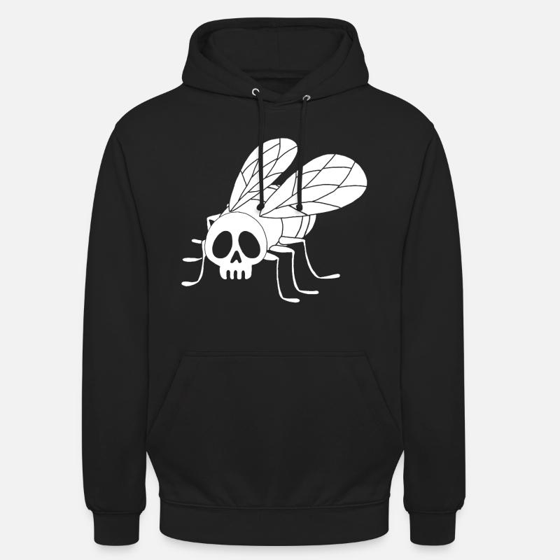 Fly Skull (weiß) - Unisex Hoodie - Schwarz