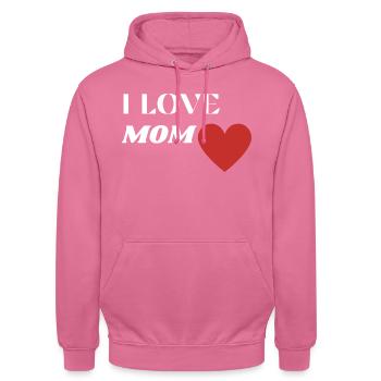 I LOVE - Unisex Hoodie - Pink - Vorne - Alina (178cm) & Michal (187cm)