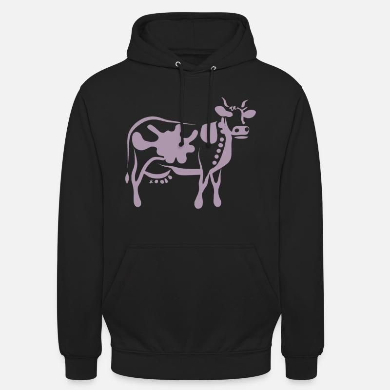 Cow Art Abstrait - Sweat-shirt à capuche unisexe - noir