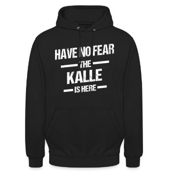 Kalle Prénom Anniversaire - Sweat-shirt à capuche unisexe - noir - Devant - Alina (178cm) & Michal (187cm)
