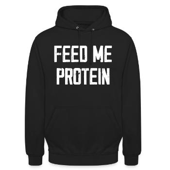 Feed Me Protein - Unisex Hoodie - black - Front - Alina (178cm) & Michal (187cm)