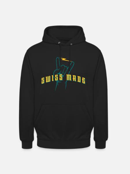 SWISS MADE - Sweat-shirt à capuche unisexe - noir