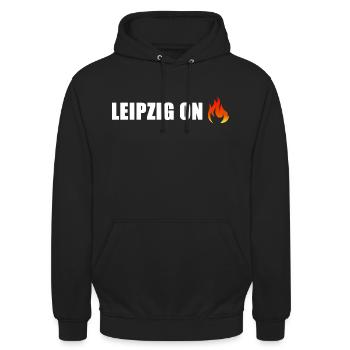 Leipzig on Fire - Unisex Hoodie - Schwarz - Vorne - Alina (178cm) & Michal (187cm)