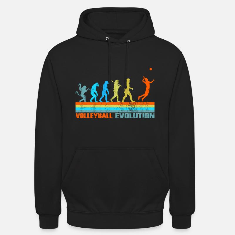 Volleyball Evolution cadeau rétro - Sweat-shirt à capuche unisexe - noir