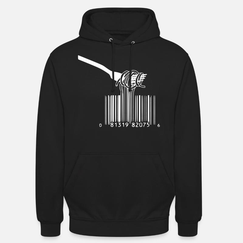 barcode fourche spaghetti - Sweat-shirt à capuche unisexe - noir
