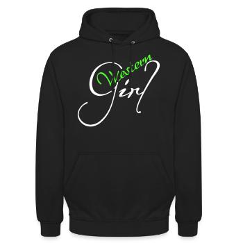 Lettrage Western Girl - Sweat-shirt à capuche unisexe - noir - Devant - Alina (178cm) & Michal (187cm)