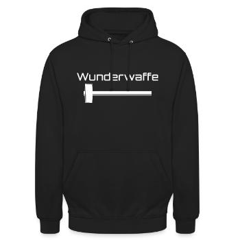 Wunderwaffe Vorschlaghammer für handwerker - Unisex Hoodie - Schwarz - Vorne - Alina (178cm) & Michal (187cm)
