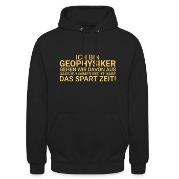 Geophysiker Zeit Sparen Geophysik - Unisex Hoodie - Schwarz - Vorne - Alina (178cm) & Michal (187cm)