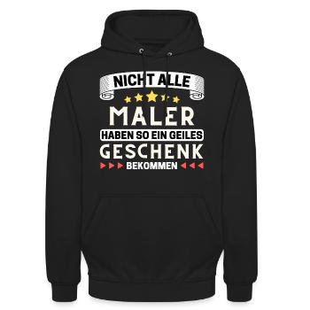 Nicht alle Maler bekommen so ein Geschenk - Unisex Hoodie - Schwarz - Vorne - Alina (178cm) & Michal (187cm)
