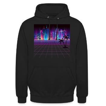 Ma ville la nuit - Sweat-shirt à capuche unisexe - noir - Devant - Alina (178cm) & Michal (187cm)