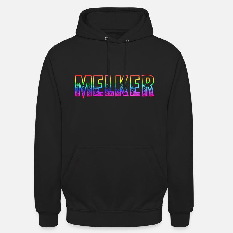 melker rs arc-en-ciel - Sweat-shirt à capuche unisexe - noir