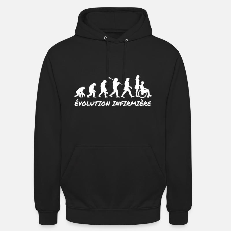 évolution infirmière - Sweat-shirt à capuche unisexe - noir