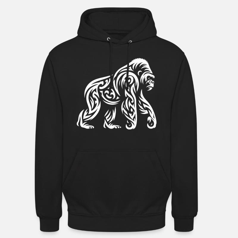Gorille tribal - Sweat-shirt à capuche unisexe - noir