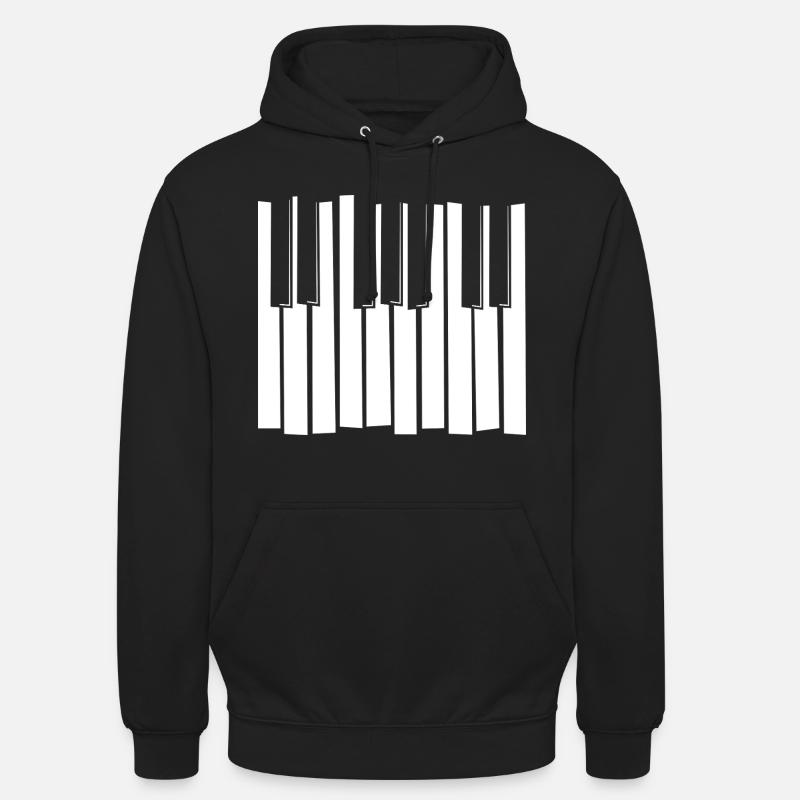 Piano Keyboard Strip Pattern - Unisex Hoodie - black