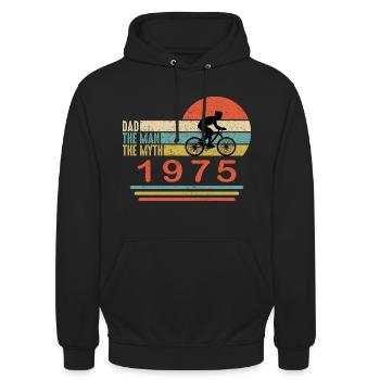 50 Geburtstag | 1975 | Vintage Fahrrad Design - Unisex Hoodie - Schwarz - Vorne - Alina (178cm) & Michal (187cm)
