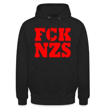 Fck nzs - Unisex Hoodie - Schwarz - Vorne - Alina (178cm) & Michal (187cm)