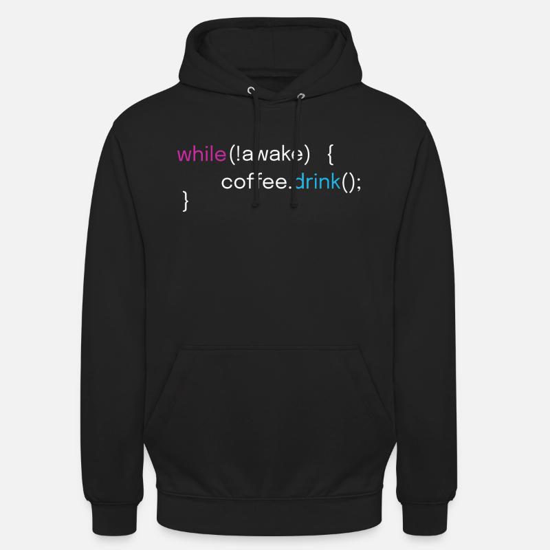 Lustiges Kaffee- und Coding-Programmierer-Design Unisex Hoodie