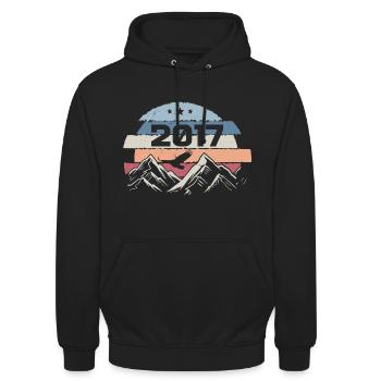 Original 2017 Millésime 2017 Anniversaire 2017 - Sweat-shirt à capuche unisexe - noir - Devant - Alina (178cm) & Michal (187cm)