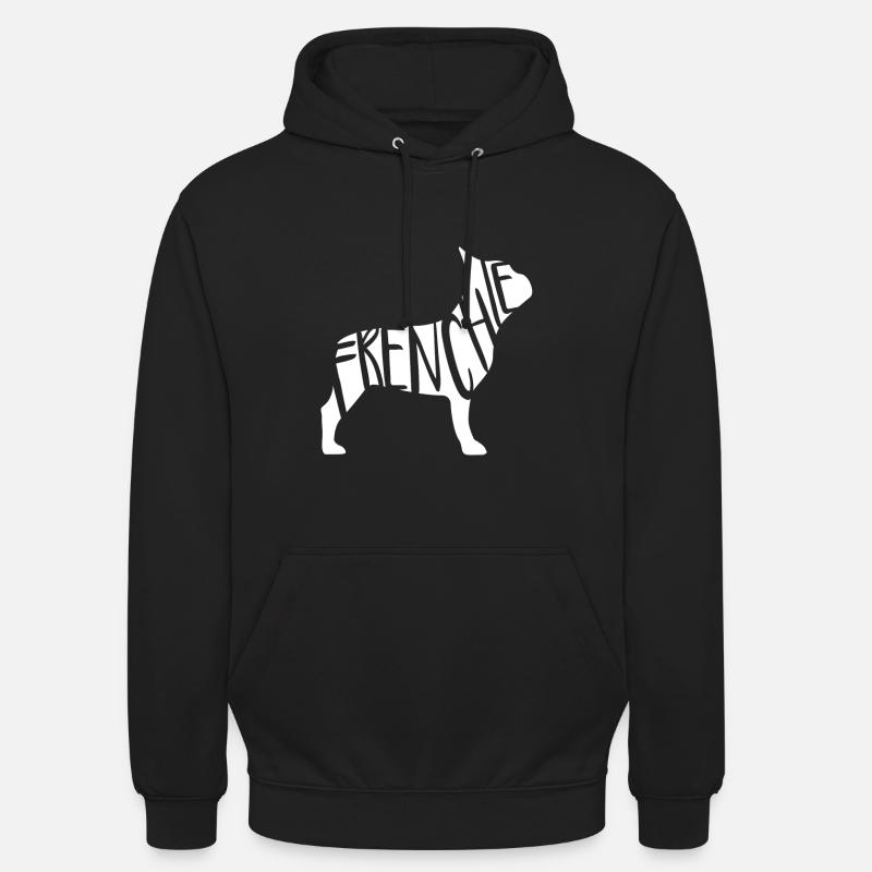 French Bulldog Frenchie - blanc - Sweat-shirt à capuche unisexe - noir