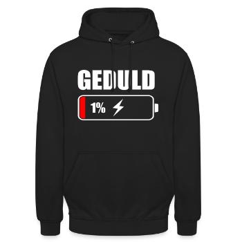 Geduld Akku - Unisex Hoodie - Schwarz - Vorne - Alina (178cm) & Michal (187cm)