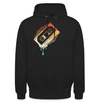 Dripping Cassette Tape - Unisex Hoodie - black - Front - Alina (178cm) & Michal (187cm)