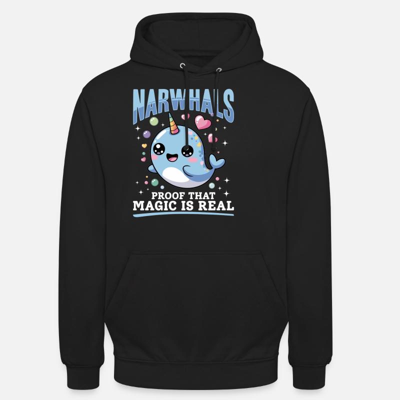 Narval Chibi Kawaii - Sweat-shirt à capuche unisexe - noir