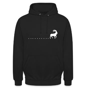 Capricorne Traces de la marche de Capricorne - Sweat-shirt à capuche unisexe - noir - Devant - Alina (178cm) & Michal (187cm)
