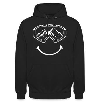 Snowboard Skifahren - Wintersport Brille, Schnee - Unisex Hoodie - Schwarz - Vorne - Alina (178cm) & Michal (187cm)