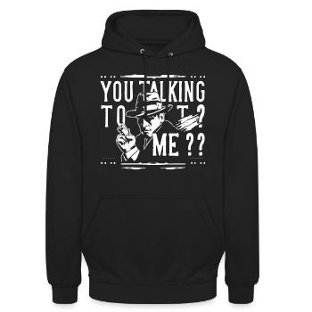 Talking to me - Unisex Hoodie - black - Front - Alina (178cm) & Michal (187cm)