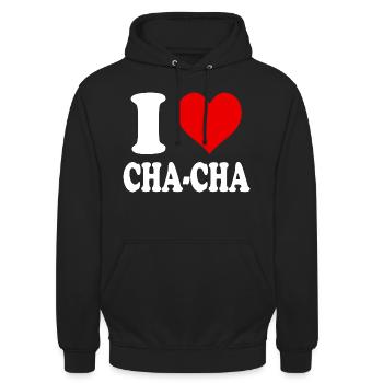 Ich liebe Cha Cha Herz Tanz Tanz Lustig - Unisex Hoodie - Schwarz - Vorne - Alina (178cm) & Michal (187cm)