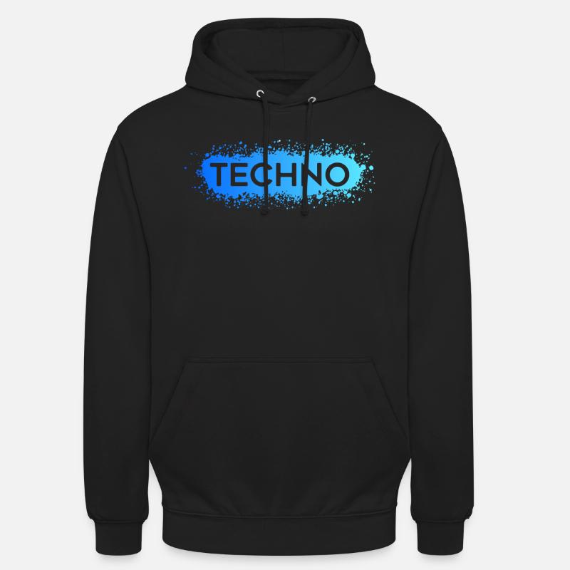 Techno Techno Blue Splat - Unisex Hoodie - Schwarz