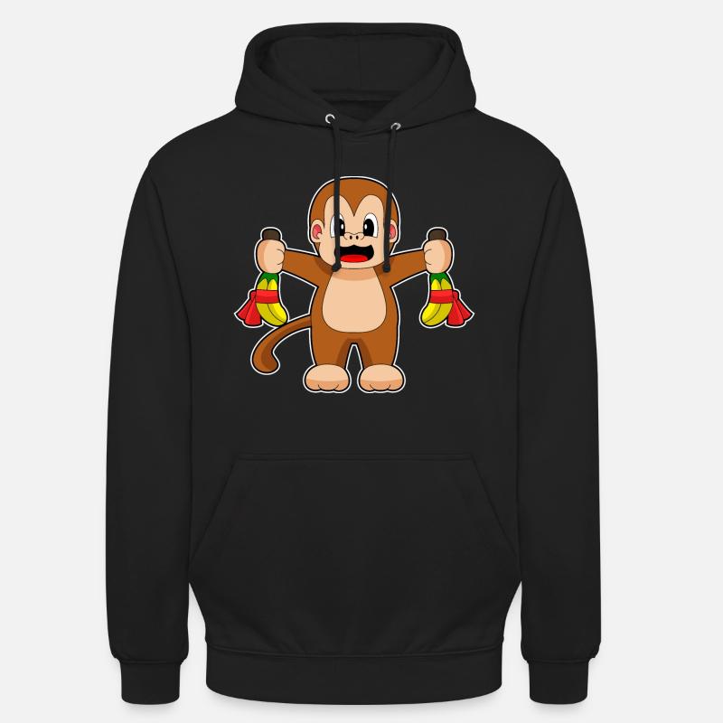 Singe Banane Anniversaire - Sweat-shirt à capuche unisexe - noir