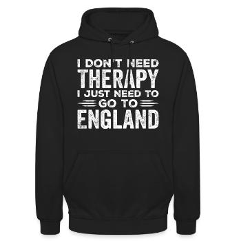 I Don't Need Therapy I Just Need To Go To England - Sweat-shirt à capuche unisexe - noir - Devant - Alina (178cm) & Michal (187cm)