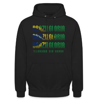 brazil gloria / illuminar seu mondo / FLAG - Sweat-shirt à capuche unisexe - noir - Devant - Alina (178cm) & Michal (187cm)