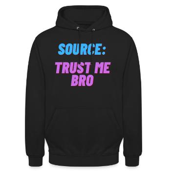 Source: Trust me bro funny shirt - Unisex Hoodie - black - Front - Alina (178cm) & Michal (187cm)
