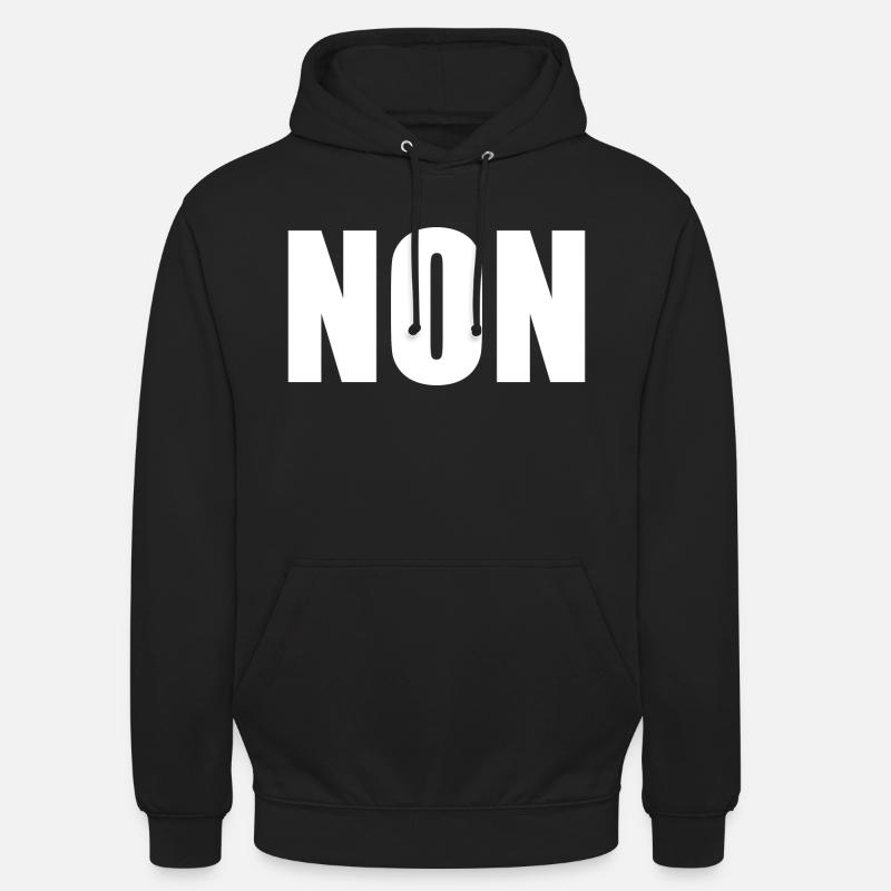 NON - Sweat-shirt à capuche unisexe - noir