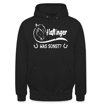 Haflinger Was Sonst Pferd Reiter - Unisex Hoodie - Schwarz - Vorne - Alina (178cm) & Michal (187cm)