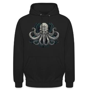 Cthulhu Lord and Savior Monster Horror T-Shirt - Unisex Hoodie - Schwarz - Vorne - Alina (178cm) & Michal (187cm)