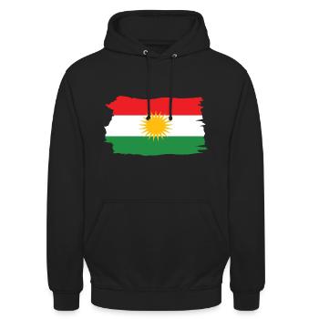 Kurdistan Kurdisch Kurdish Kurdish Flagge Shirt - Unisex Hoodie - Schwarz - Vorne - Alina (178cm) & Michal (187cm)