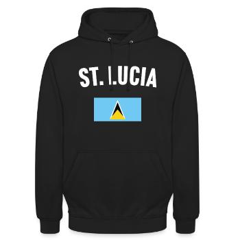 St Lucia Flag - Unisex Hoodie - black - Front - Alina (178cm) & Michal (187cm)
