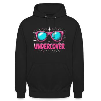 Lunettes de soleil drôles et costume de discours infiltré - Sweat-shirt à capuche unisexe - noir - Devant - Alina (178cm) & Michal (187cm)